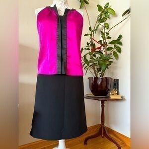 Tahari outfit petite blouse, size small, black skirt size 12